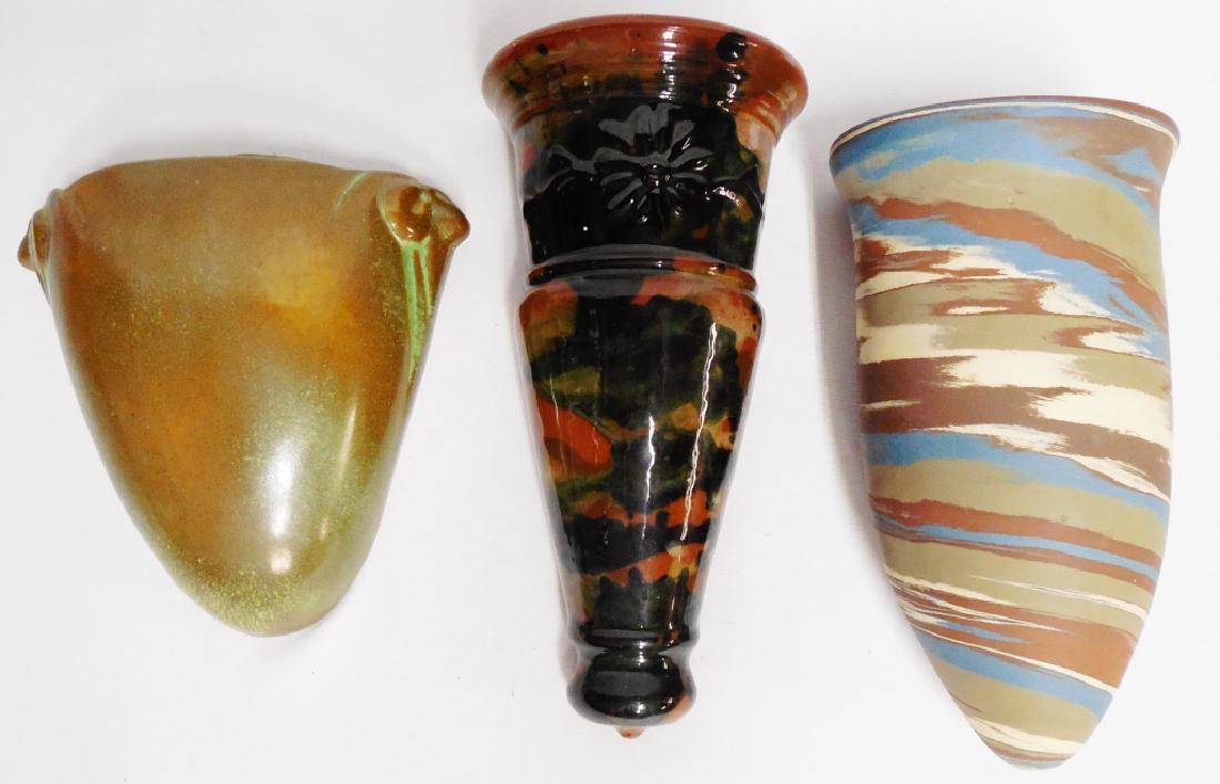 Lot of 3 Art Pottery Wall Pockets (1 of 2)