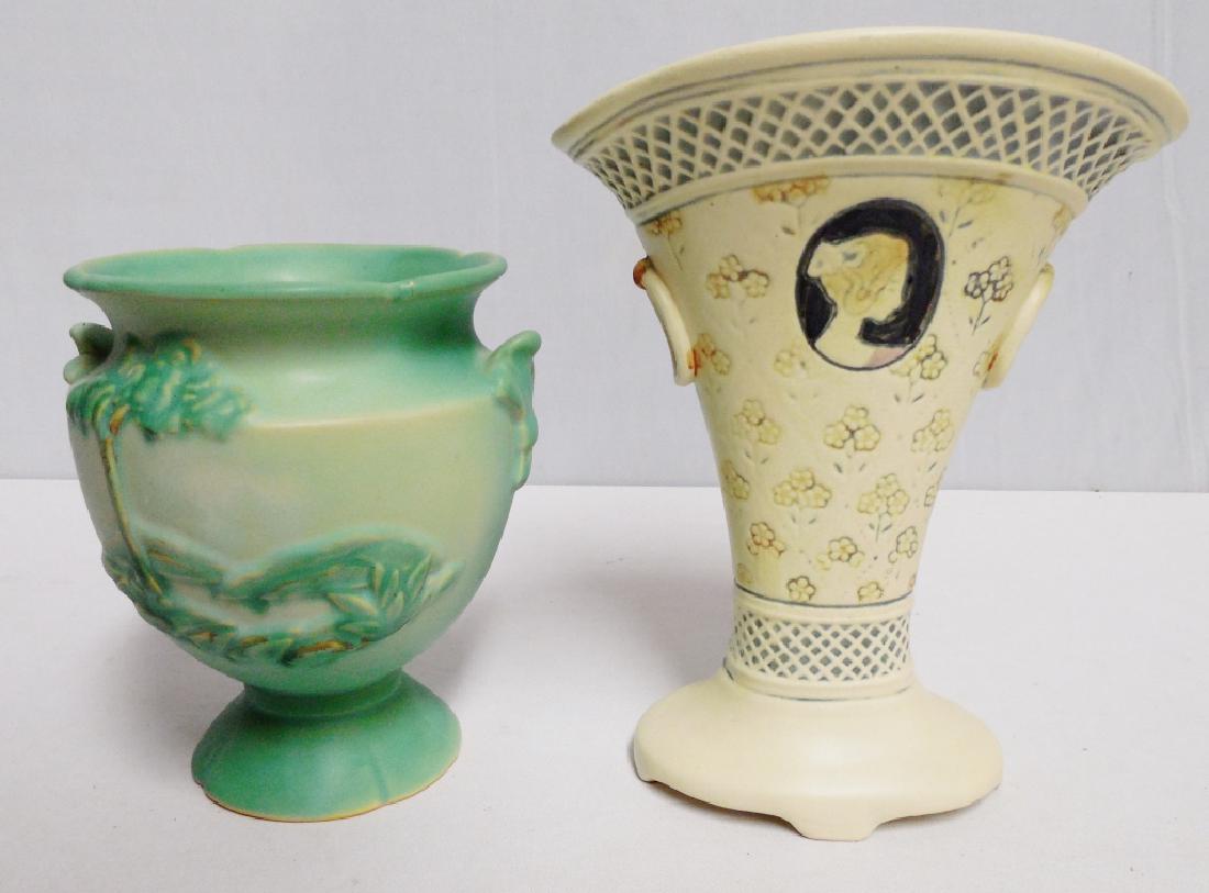 Lot of 2 Weller Vases Including Creamware (1 of 2)