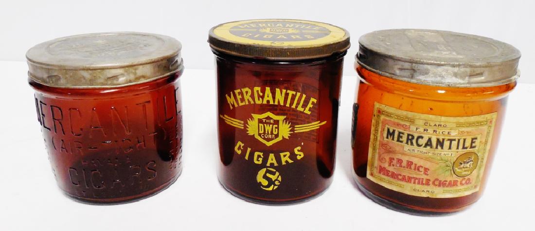 Lot of 3 Mercantile Glass Tobacco Jars (1 of 3)