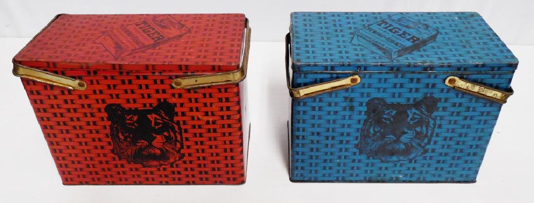 Lot of 2 Tiger Tobacco Lunch Pails (1 of 2)