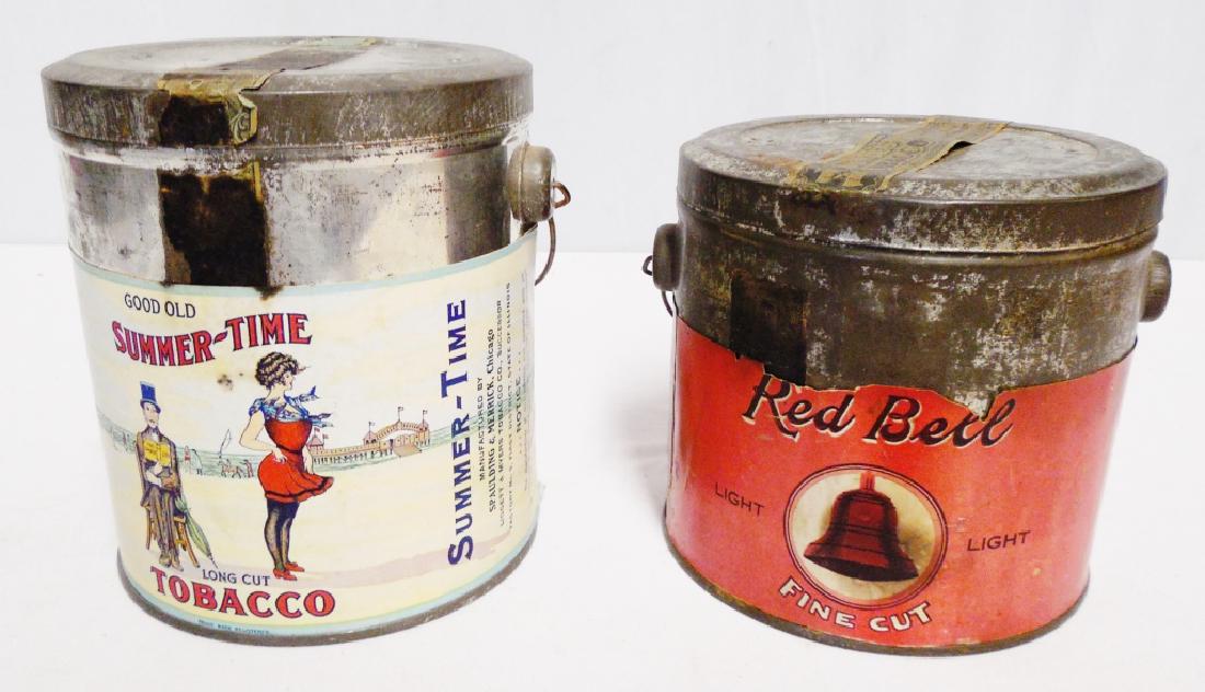 Lot of 2 Tobacco Pails Both with Paper Labels (1 of 3)