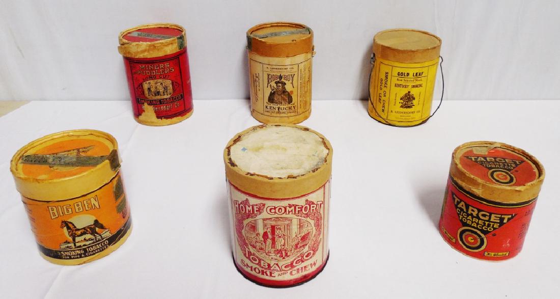 Lot of 6 Cardboard Tobacco Canisters (1 of 2)