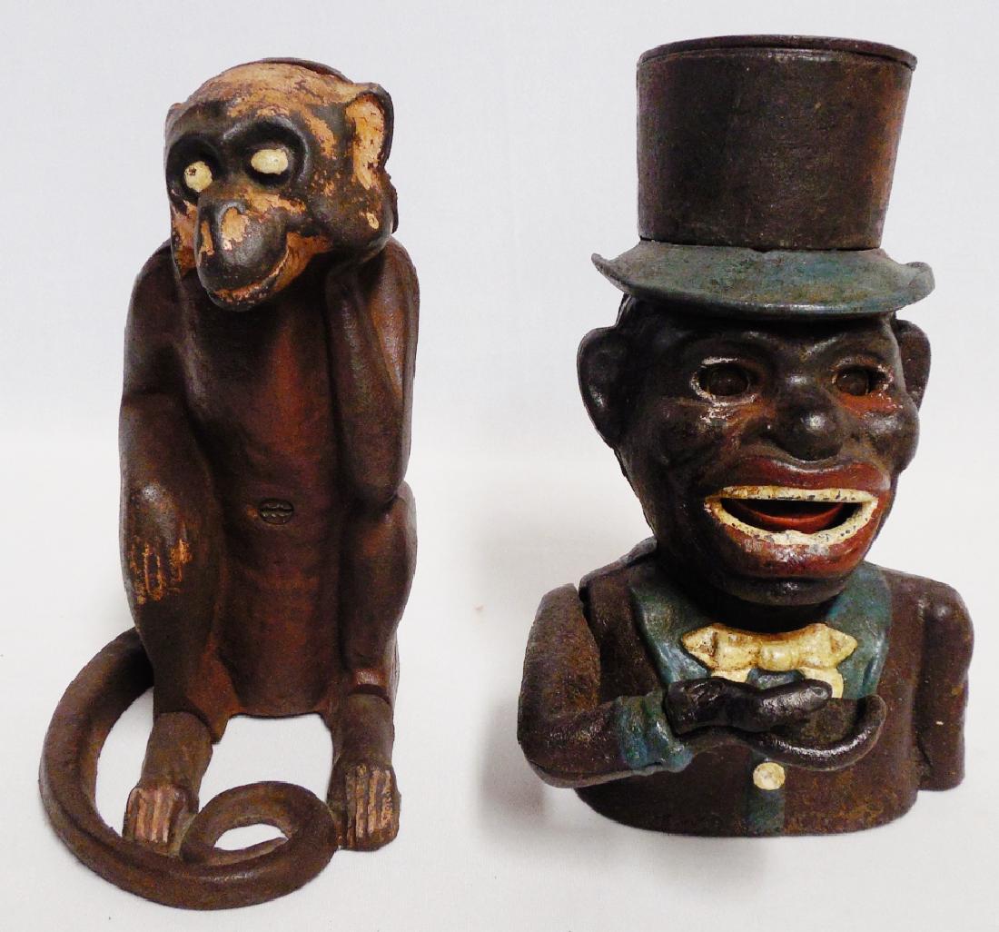 Lot of 2 Cast Iron Banks (1 of 3)