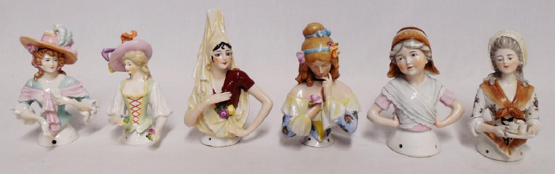 Lot of 6 Porcelain Half Dolls (1 of 2)