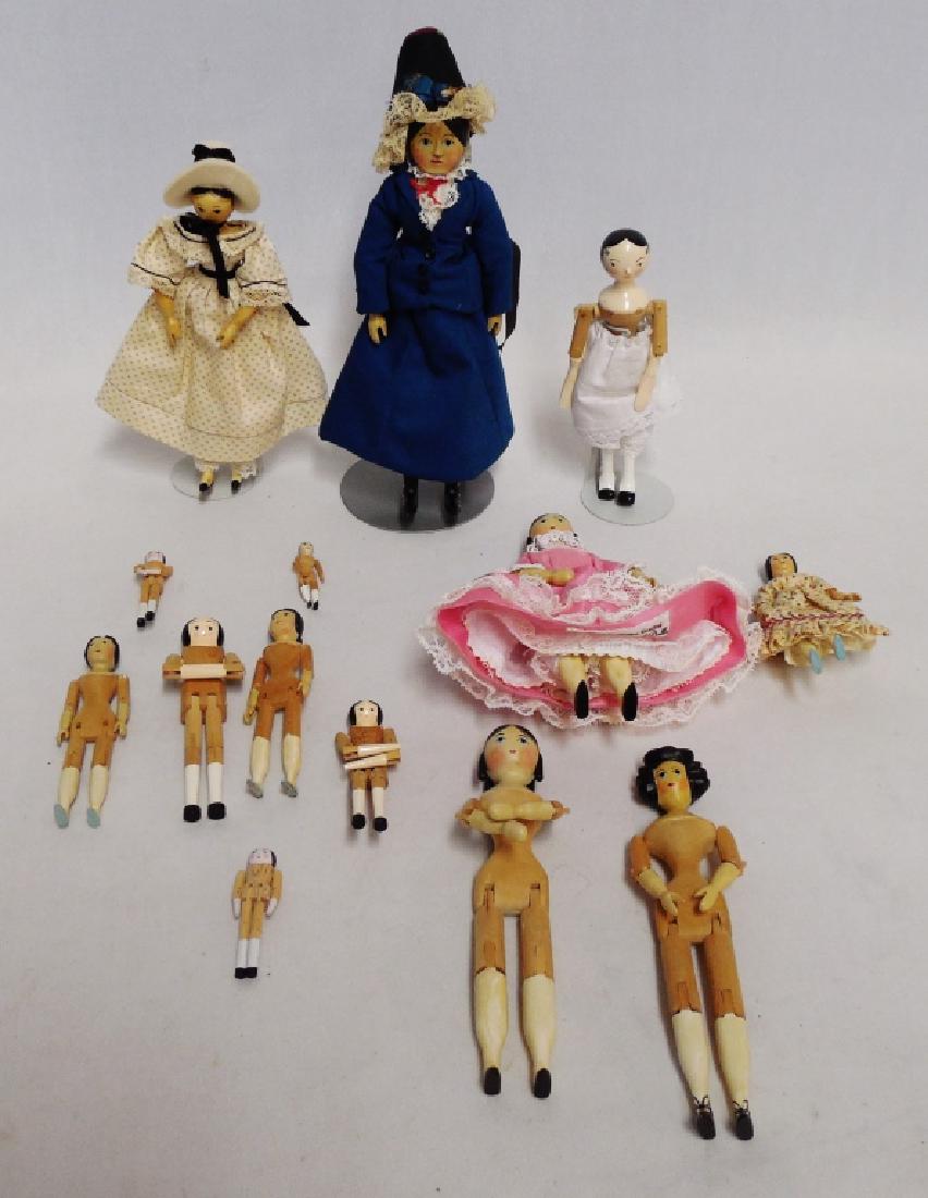 Lot of 14 Peg Wooden Dolls (1 of 3)