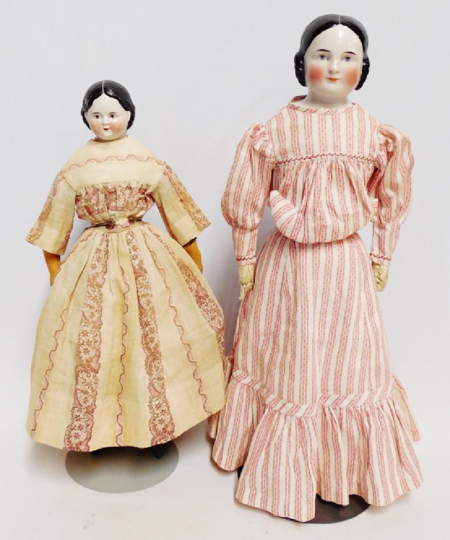 Lot of 2 China Shoulder Head Dolls (1 of 2)