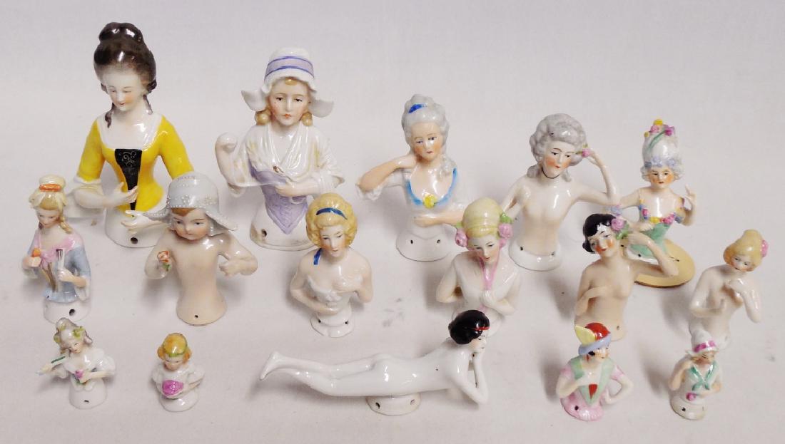 Lot of 15 Porcelain Half Dolls and 1 Full Body (1 of 7)
