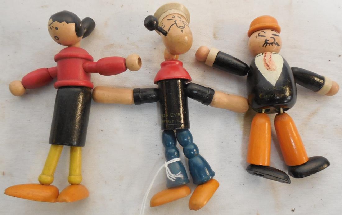 1930's Articulated Olive Oyl, Popeye, and Wimpy: AS-IS