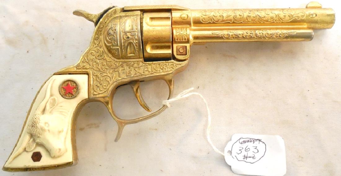1950's Hubley Texan Gold Cap Gun - RARE: AS-IS