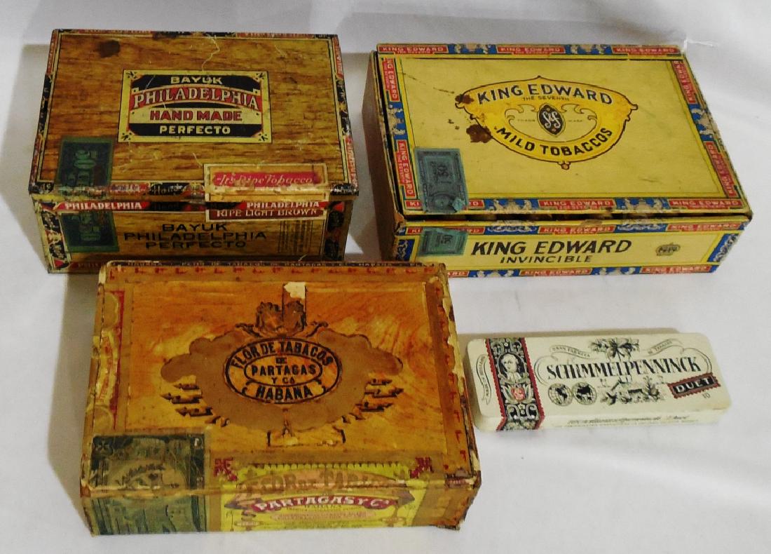 Lot of 4 Cigar Boxes/Tins with Cigars: NOTE: FOR DISPLAY ONLY, CIGARS MAY/MAY NOT MATCH BRAND ON BOX OR TIN