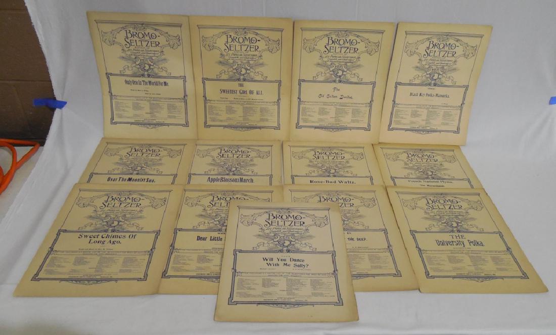 Lot of 13 Bromo Seltzer Advertising Sheet Music: NOTE: SOME HAS SLIGHT TEARS