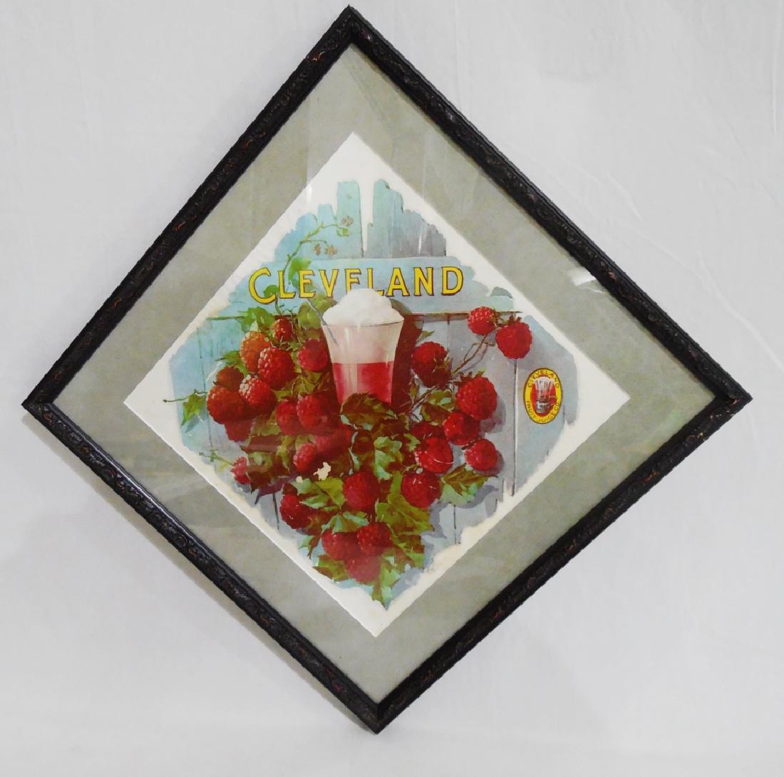Framed Cleveland Fruit Juice Co. Advertisement: measures 16 1/2" square