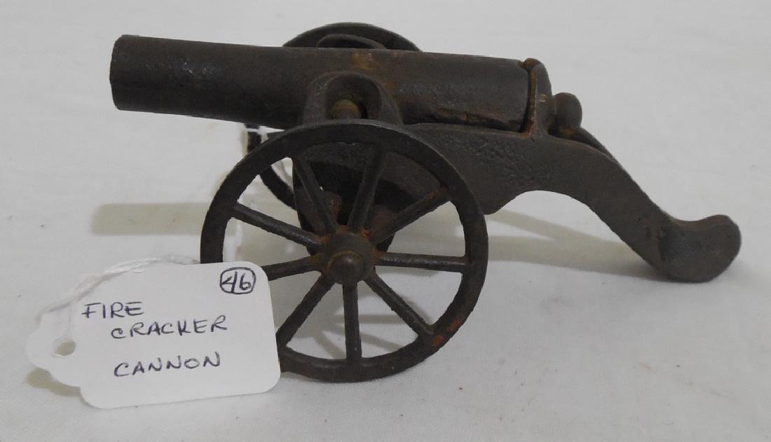 Firecracker Cannon: "Pat. 1895" on body, 5 1/2" long