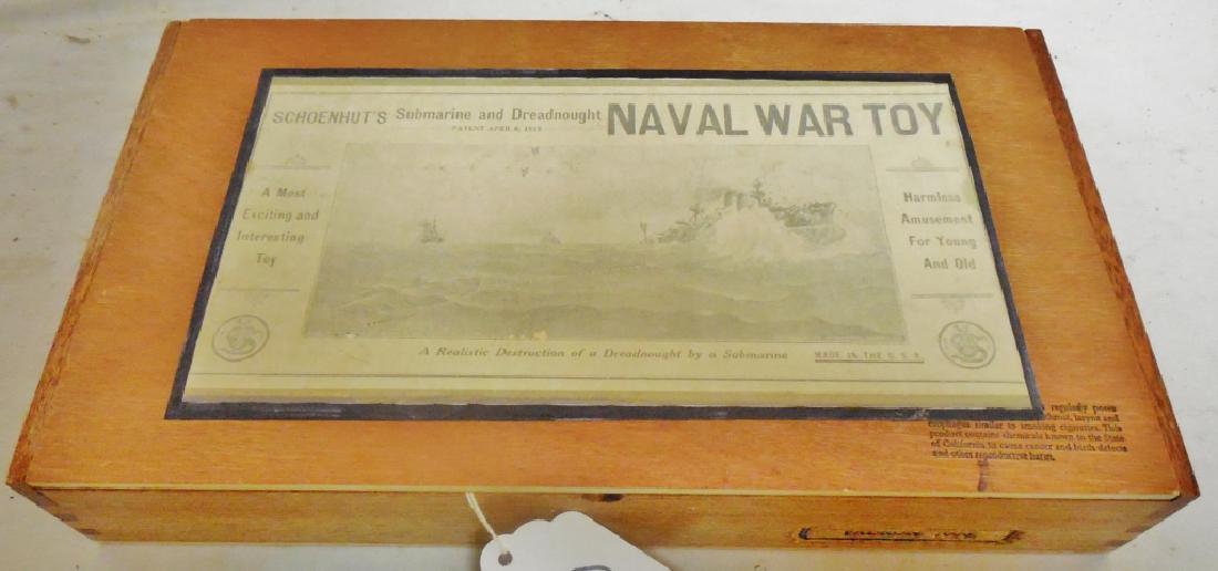 1910 Schoenhut Submarine and Dreadnought Navy Toy: AS IS, Not in original box