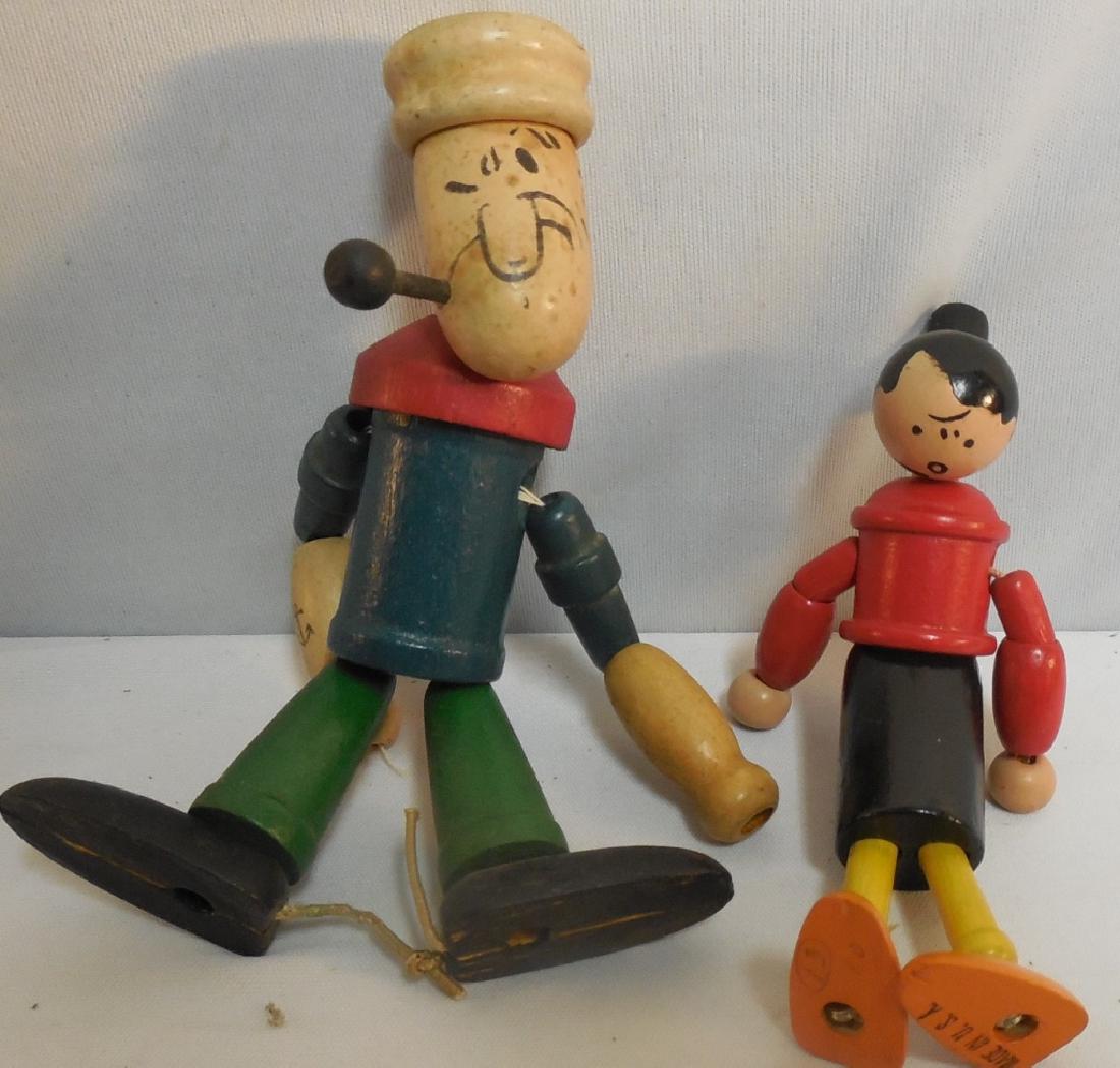 1930s Popeye and Olive Oyl Articulated Figurines: AS IS