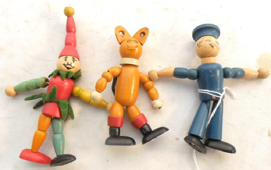 1930s Articulated Clown, Puss in Boots, Sailor: AS IS