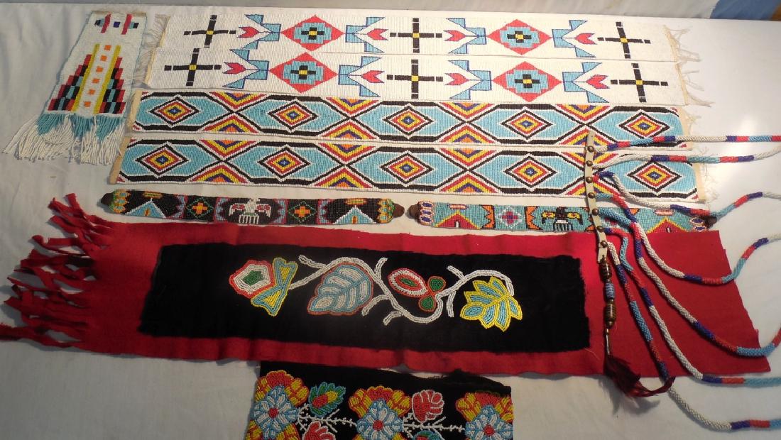 large lot of Indian beads beaded belts and others: Mixed see photos