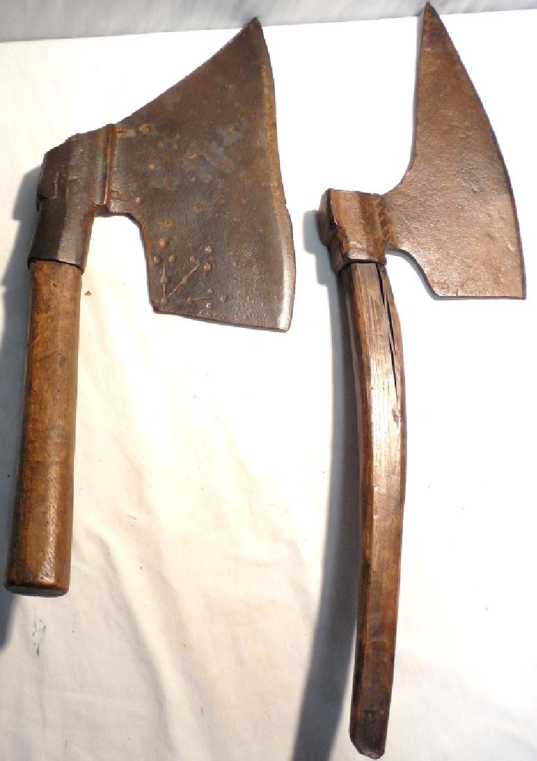 2 offset Broad Axes 23" to 27" long (used): see photos