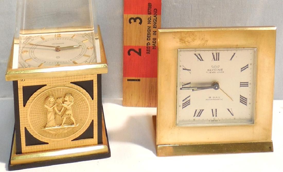 LeCoulter Obelisk Clock ref. 462, Egyptian: Glycine 7 jewel 8 day travel clock