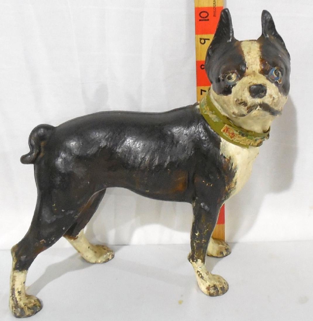 Cast Iron Boston Terrier Doorstop: 10" H x 10" W x 5" D