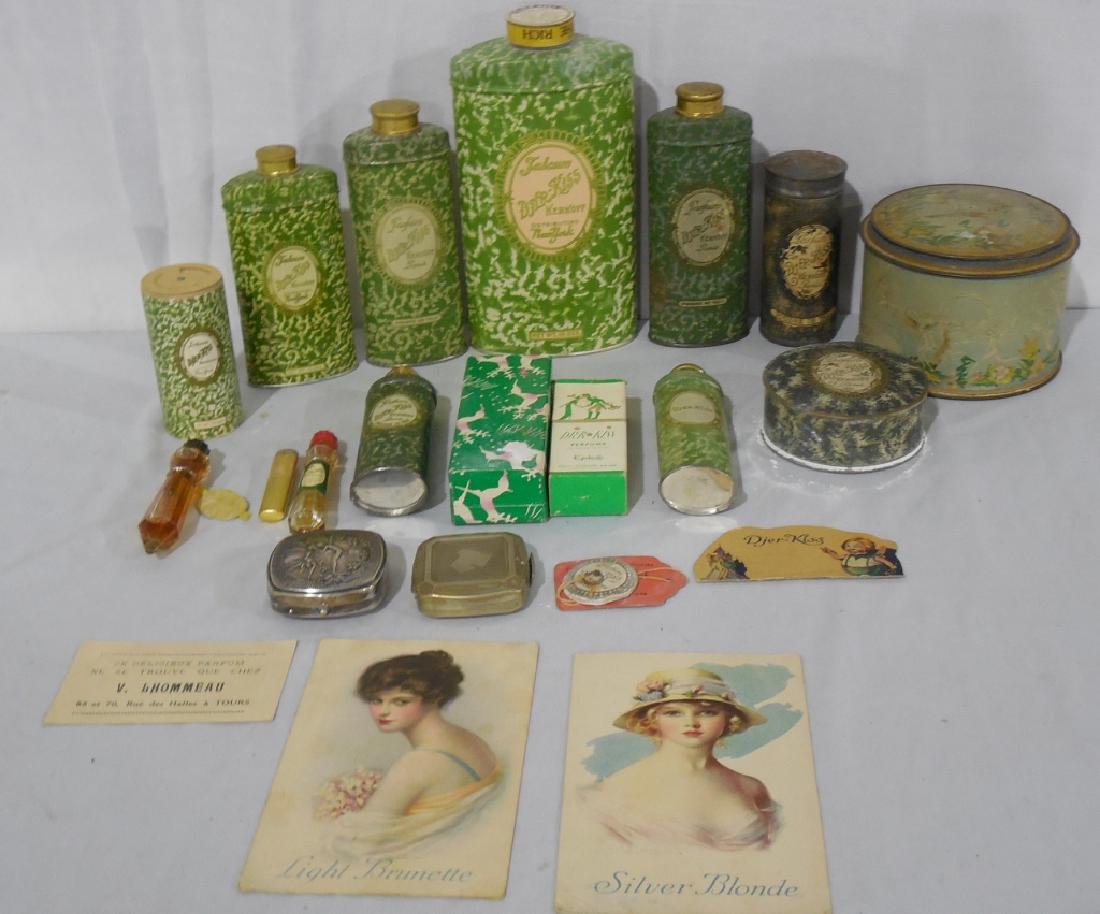 22 pc Djer Kiss Powder & Compacts and more: see Photos