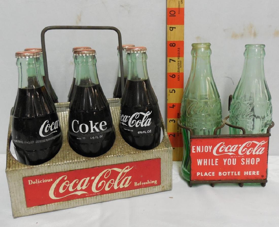 Coca Cola 6 1/2 oz six pack Carrier: Coca Cola 2 bottle While You Shop Holder