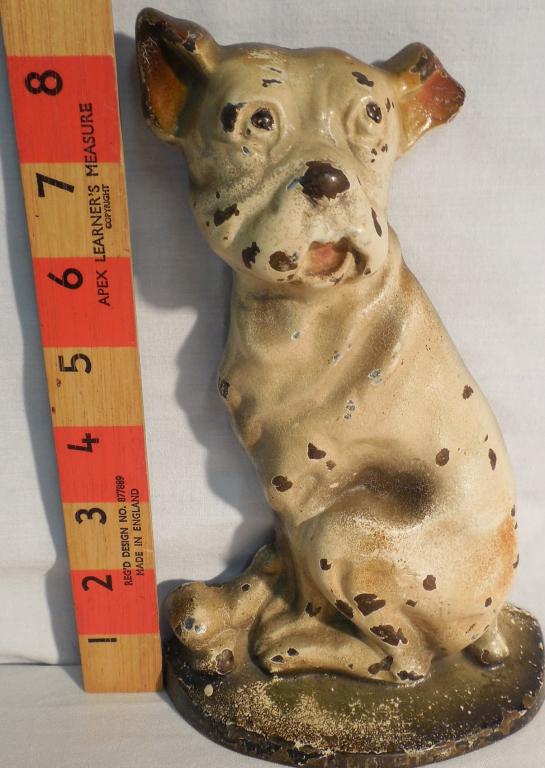 Mutt and his Bone Cast-iron doorstop: 8 3/4 inches tall creations company some chipping