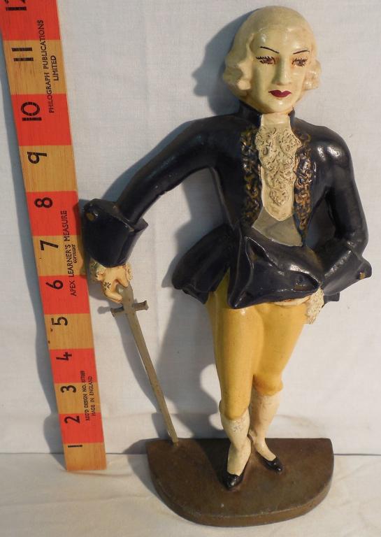 Cast-iron Washington with sword: Rare 11 3/4 inches tall Doorstop possible re-paint see photos