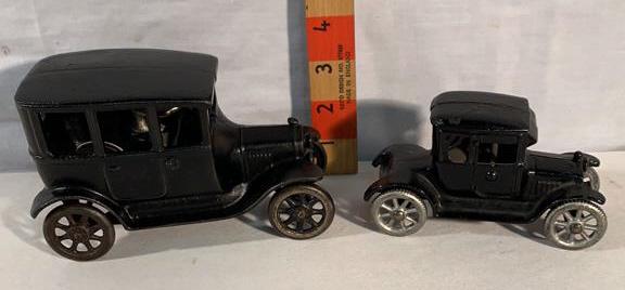 2 Cast-iron Arcade Cars: Appears to be some restoration done Arcade