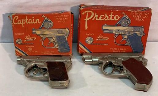 1 Presto 1 Captain Kilgore Cap Pistols: Working with Boxes Used and as is