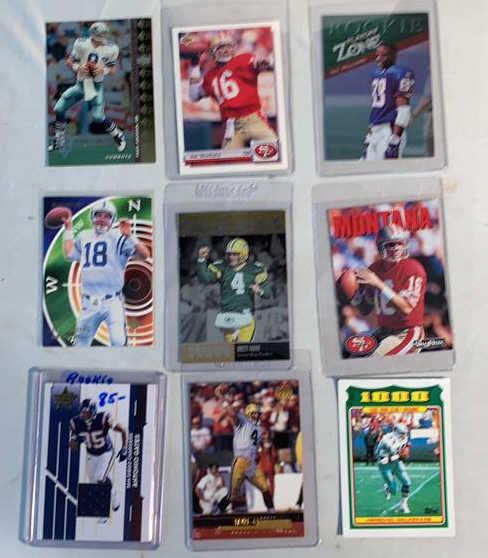 Football Cards approx 300 Joe Montana Peyton: Manning Brett Favre Herschel Walker Antonio Gates and many others