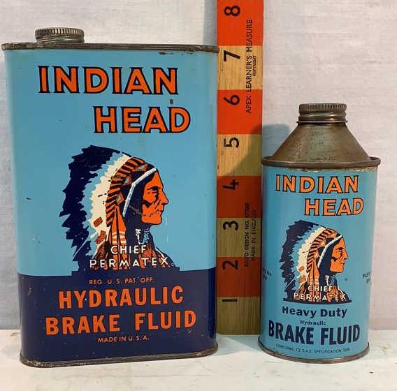 2 Indian Head cans both Brake Fluid (1 of 2)