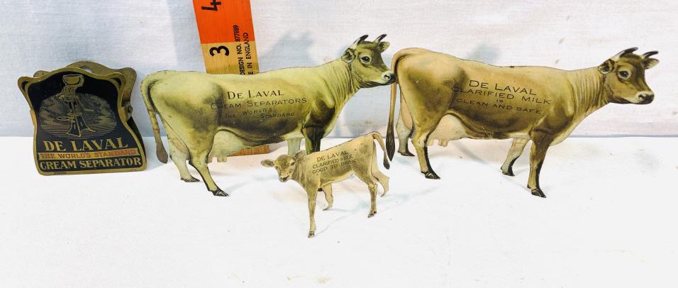 3 De Laval Tin Cows 2 lg - 1 sm calf  and a De (1 of 7)