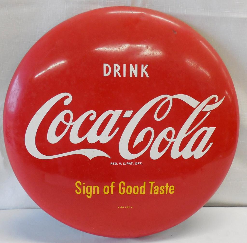 Drink Coca-Cola Button Sign  16 inches round (1 of 3)