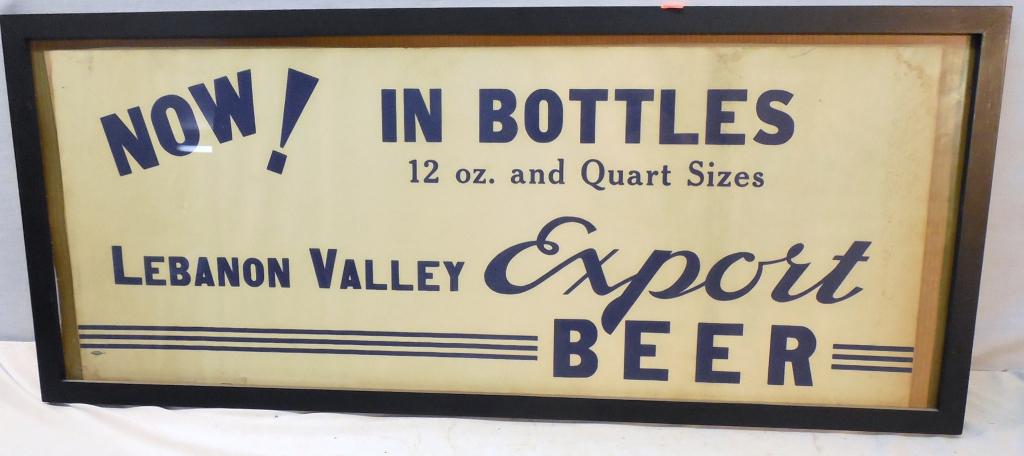 Lebanon Valley Export beer framed sign 13” x 31” (1 of 3)