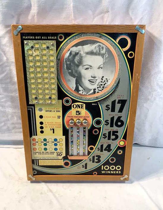 1000 Winners Game of Chance: Used as is see photos 18 inches Tall