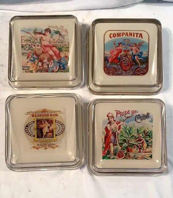 4 Cigar Store Change Trays: Companita - Pride of Cuba - WF. Benis & Co. - 1 is illegible