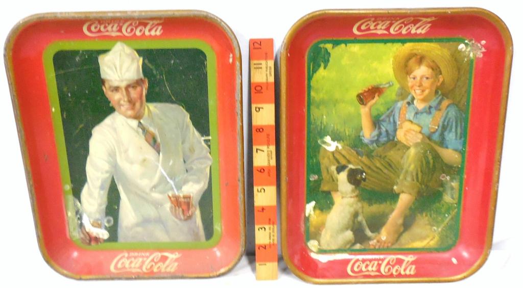 2 Coca-Cola Trays: Some color fading and scratching