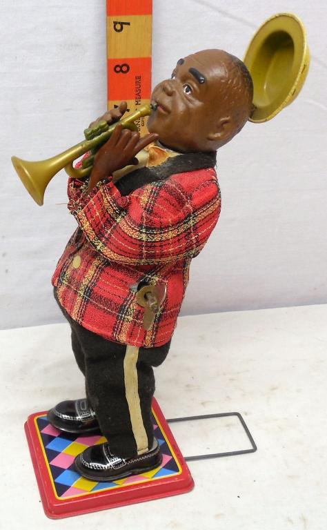 Trumpet Player Wind-up: Trade Mark = T.N Used as is see Photos