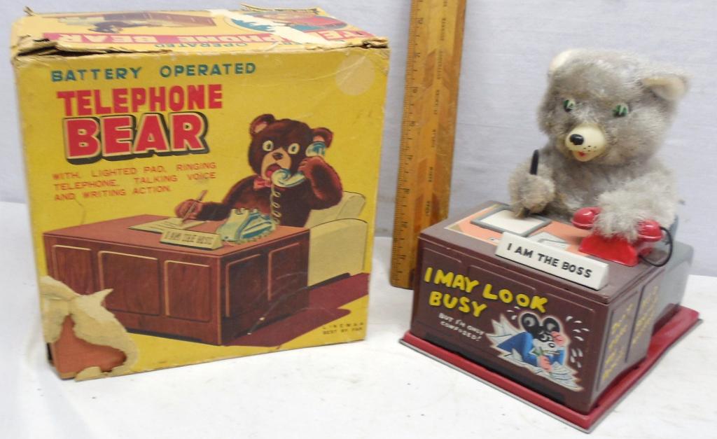 Telephone Bear By LineMAR: with box used untested see photos