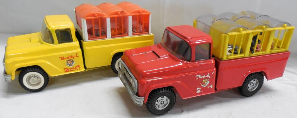 2 Buddy L Traveling Zoo Trucks with Animals: Used see photos