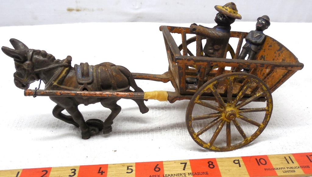 Cast Iron Donkey Cart with 2 Men (1 of 6)