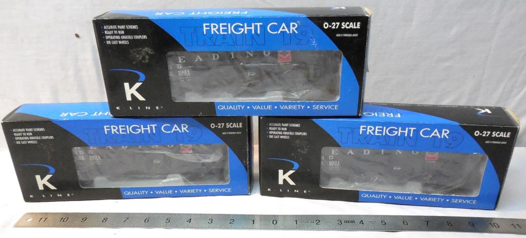 3 K-Line O Scale Reading Freight Car's (1 of 5)