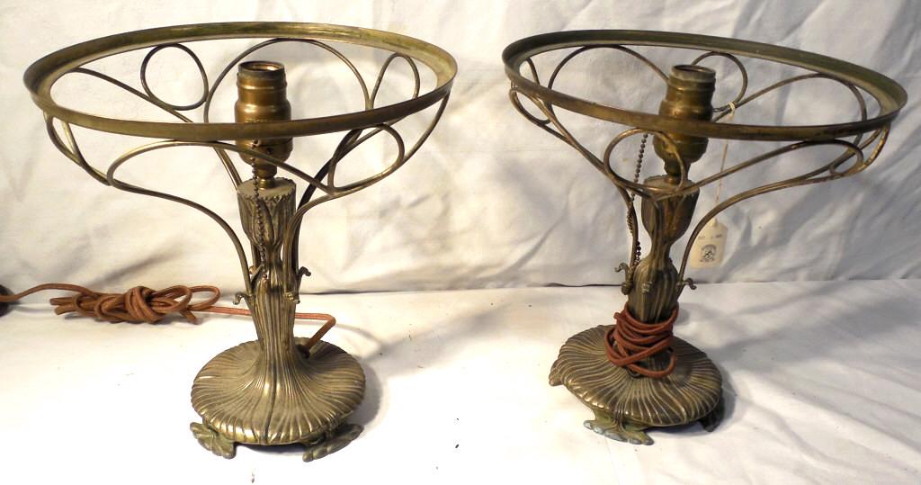 Pair of Pairpoint Lamps: 11'' Tall No shades Used as is