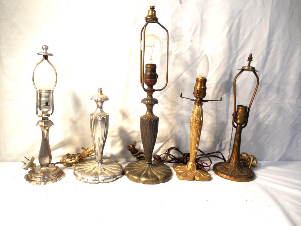 5 Boudoir Lamps 3 Pairpoint 2 Unmarked: Used as is see photos