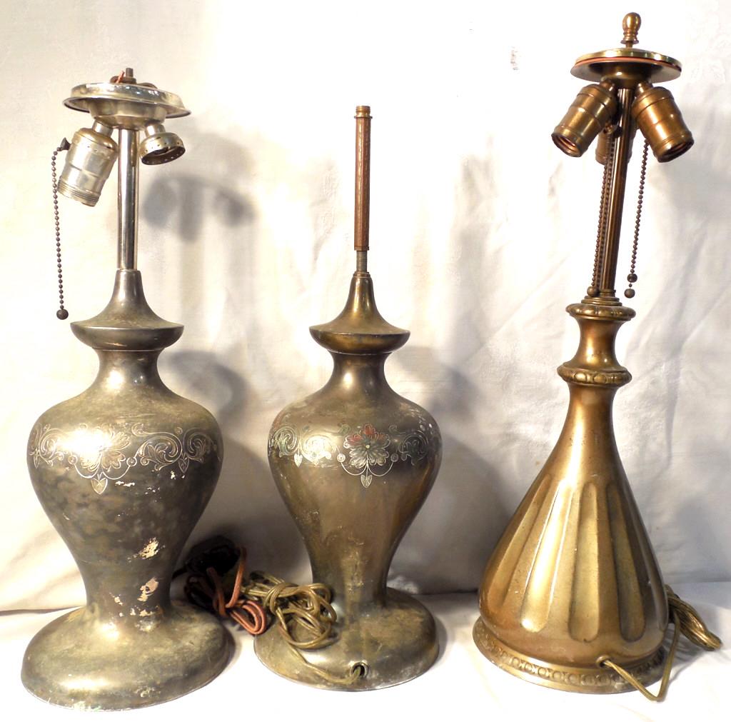 3 Pairpoint Lamps Hollow Not Cast: 2 not complete Used as is see photos