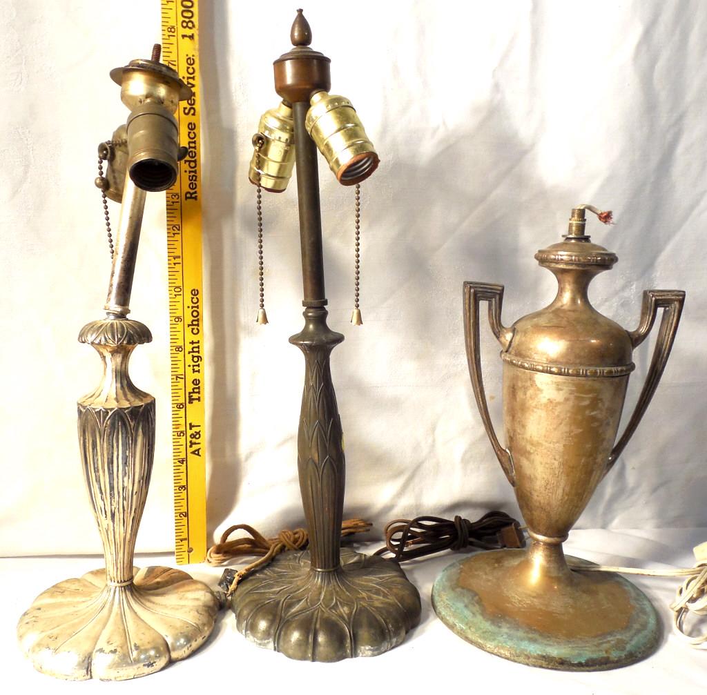 2 Pairpoint 1 Unmarked Trophy Style Lamps: Note damage on 1 Paipoint Lamp Uses as is see photos