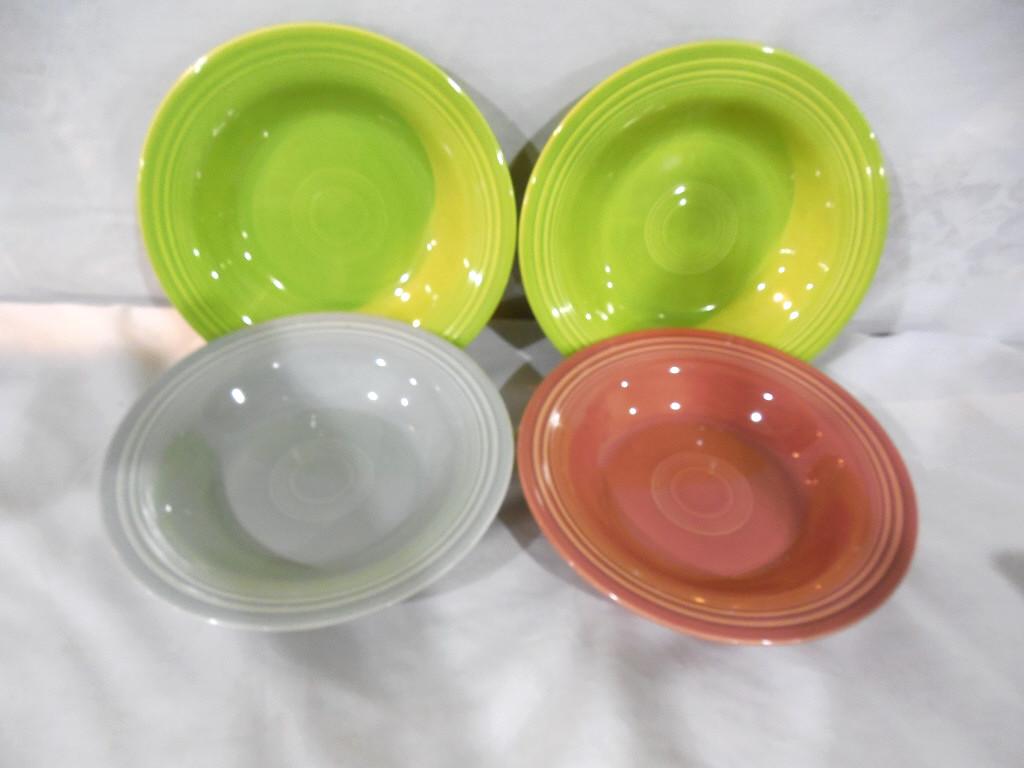 Fiesta Lot of 5 Flat Rim Soup 8 1/4'': 50's Colors Mint Condition
