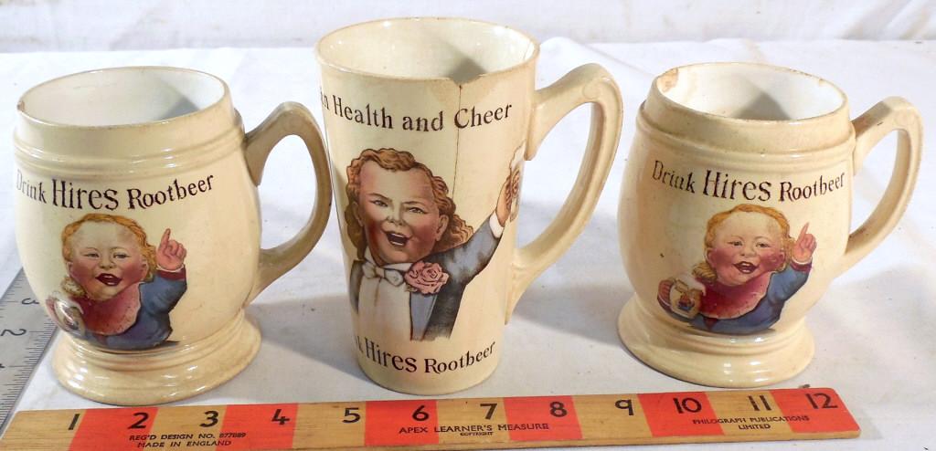 Lot of 3 Hires Rootbeer Mugs AS IS (1 of 10)