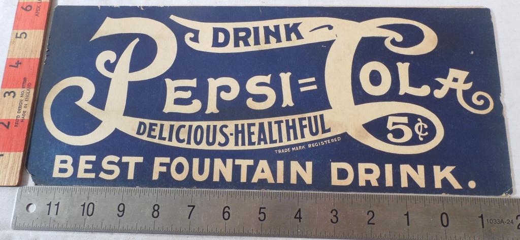 Pepsi Cola Cardboard Sign (1 of 2)